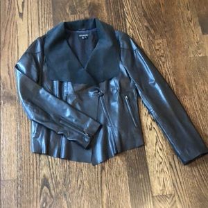 Black leather jacket by For Joseph